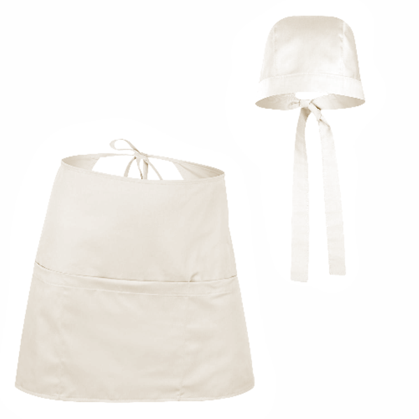 Domestic Promo Half Waiters Apron and Chef Hat 2 Piece Set