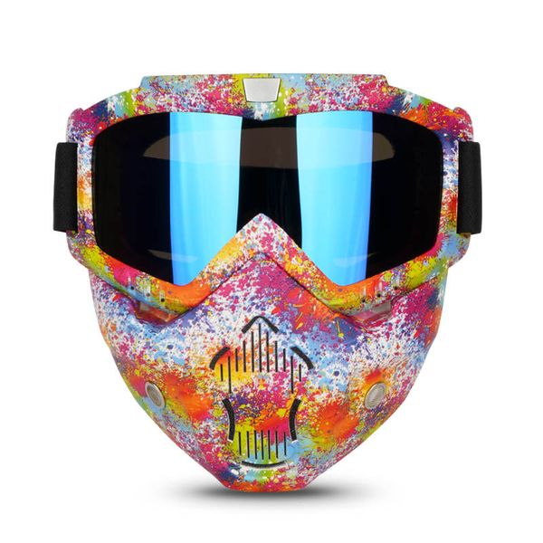 Full Face Motorcycle Gel Soft Paintball Airsoft Mask Game MAS223 SplashMix