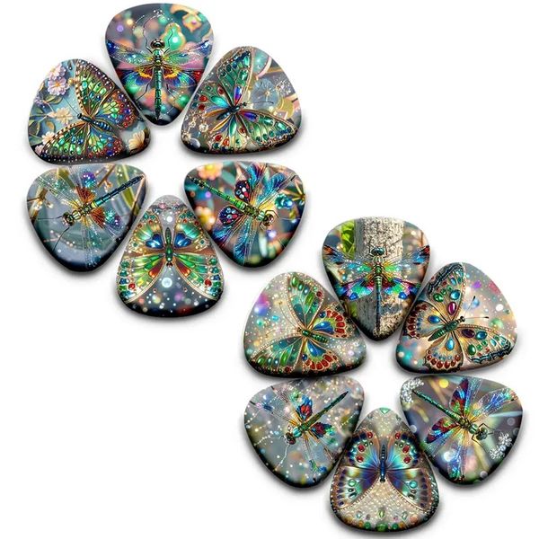 Butterfly &amp; Dragonfly Design Guitar Picks - 0.71mm (Set of 12)