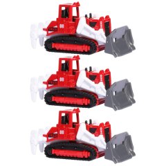 3 Pack - City Bulldozer Model Toy Truck - Red