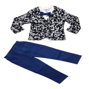 Boys Black/Grey Blazer and Blue Trouser Formal Wear