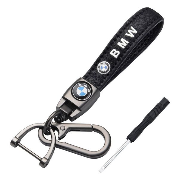 Leather Car Keychain Keyring With Mini Screwdriver
