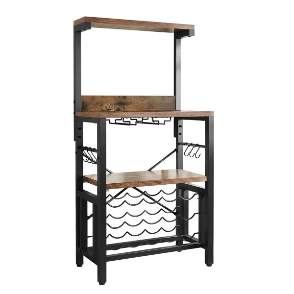 Kitchen Rack Storage Shelving with Wine Rack