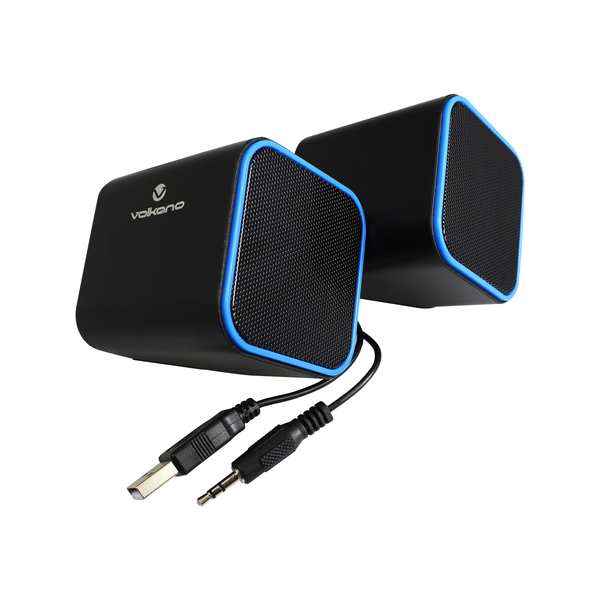 Volkano Diamond Series USB Speaker Red (USB-Powered PC Speakers,3.5 mm AUX)