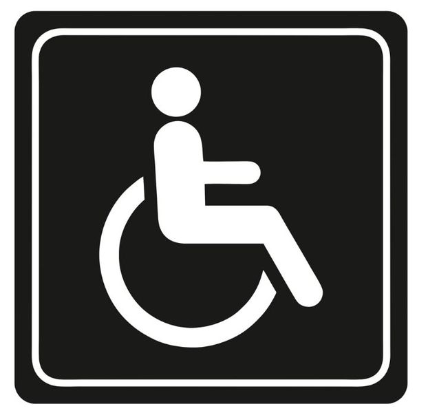 Parrot Products: Disabled Toilet Symbolic Sign on Black ACP 15cm*15cm