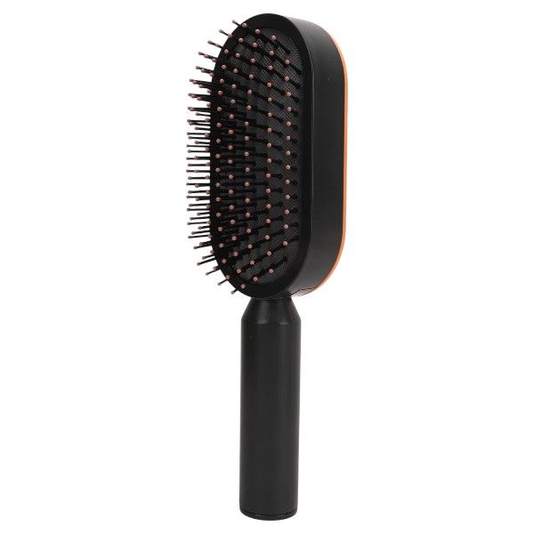 Classic Paddle Hair Brush with Gentle Nylon Bristles - Black
