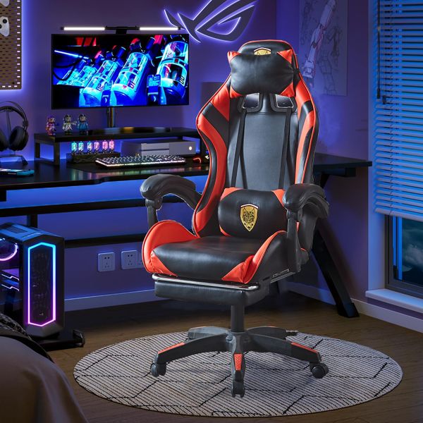 Ergonomic Gaming Chair Adjustable Computer Chair Recliner with Footrest