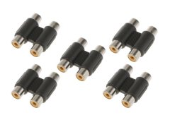 ZaTech 2 RCA Female to 2 RCA Female Adapter - PACK OF 5