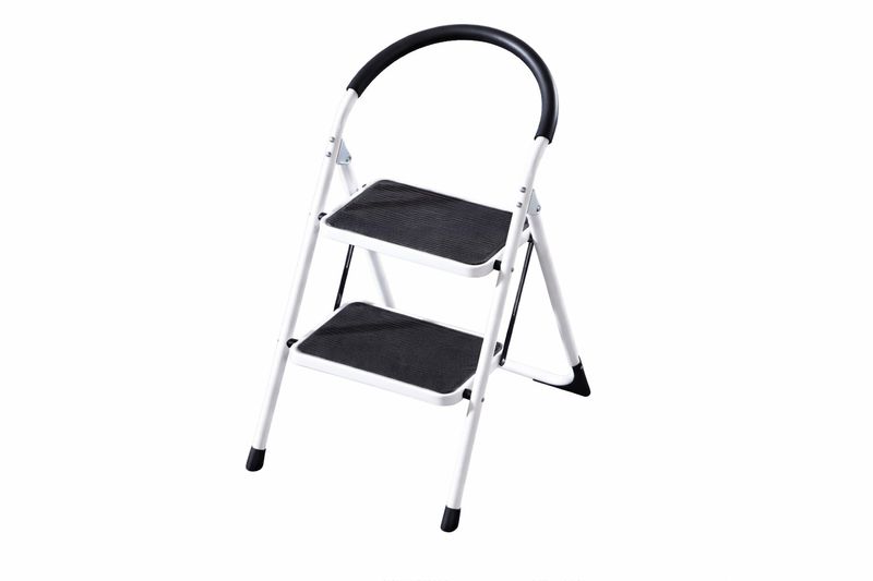 Danny Home White 2 Step Folding Steel Ladder