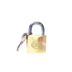 Padlock - Tri-Circle - Brass - 38mm - 5 Pack