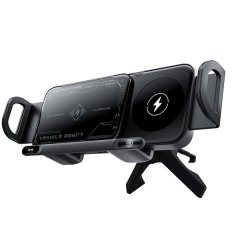 2-in-1 Wireless Car Charger Fast Charging Phone Holder - Black
