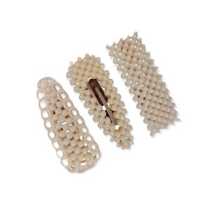 M&amp;N Pearl Hair Clips - 3 Pack - Creamish White