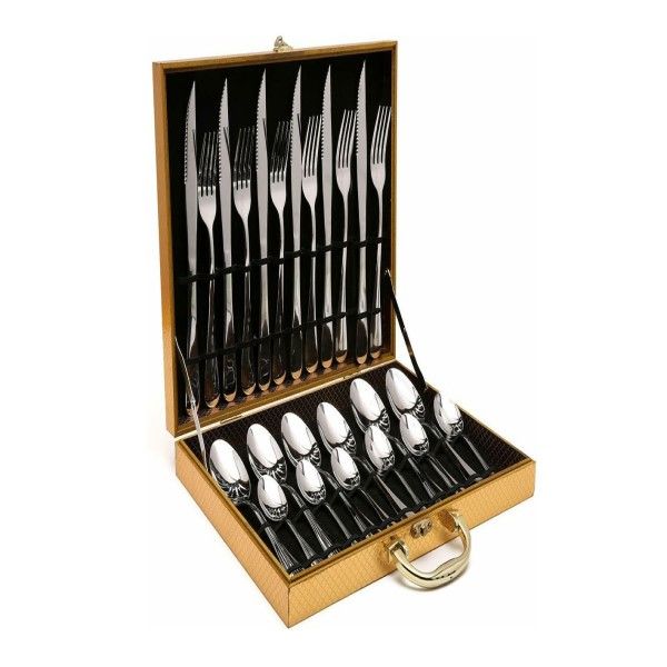 24-Piece Stainless Steel Cutlery Set Silver/Anv