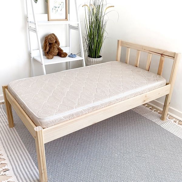 Just For Kids Intermediary Toddler Bed With Mattress - No Rails White