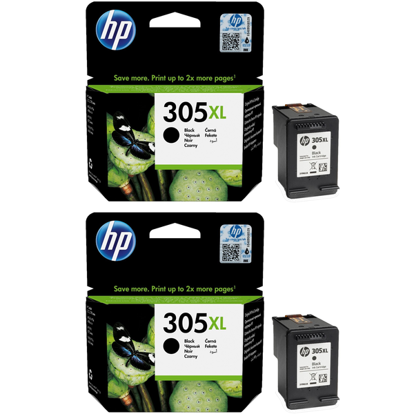 HP 305XL Black Twin Pack High Capacity Ink Cartridges