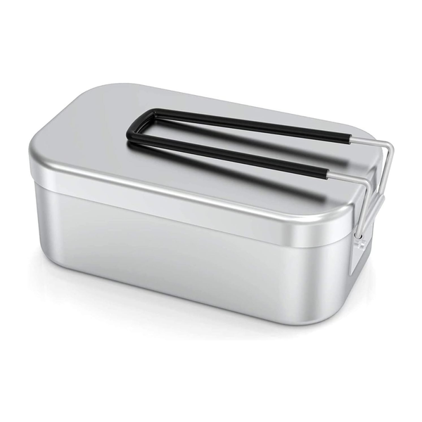 Premium 1.5L Aluminum Camping Lunchbox with Steamer and Handle