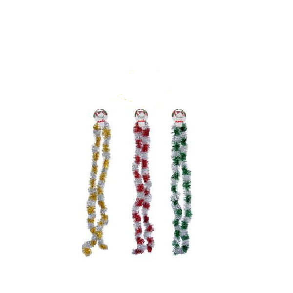 Two Tone Christmas Garland 2m- 6pack