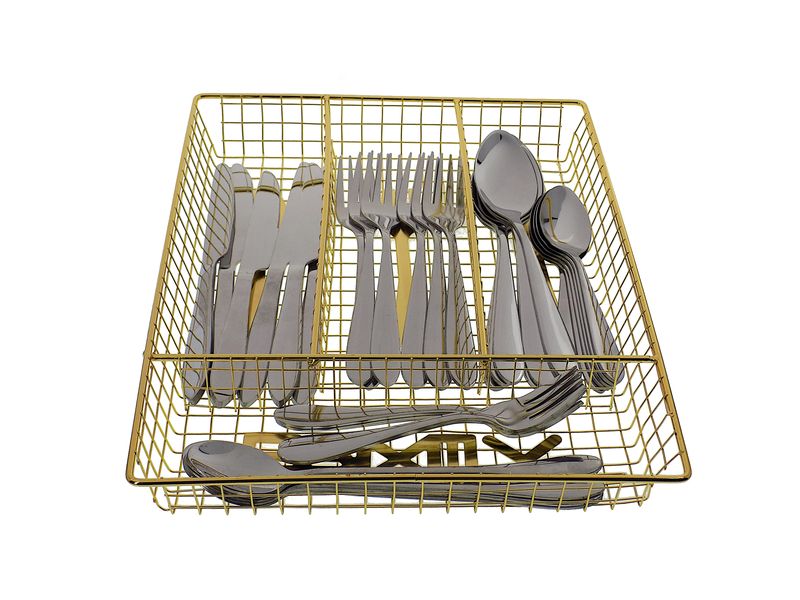 Elegant Cutlery Divider Gold Colour + 36 Piece 18/0 Stainless Cutlery Set
