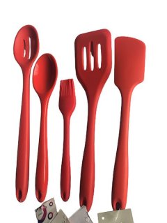 5 Piece Silicone Cooking Spoon Set