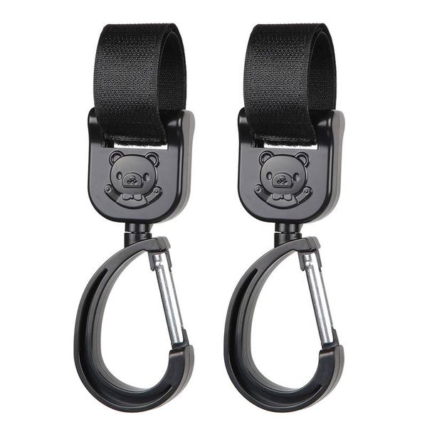 2-Pack 360 Rotating Stroller Hooks - Bear Design
