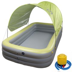 Inflatable Sun Shade Pool - Outdoor Swimming With Canopy 210x145x60cm