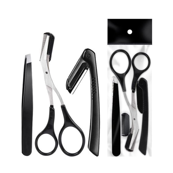 Detachable eyebrow razor with comb for eyebrow shaping