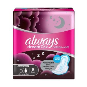 Always Maxi Soft Long Thick Night Pads 8's Black - Pack of 3
