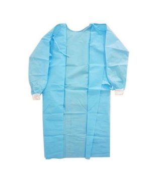 Pack of 20 Blue Disposable Surgical Gowns 50 GSM with Cuff - Large