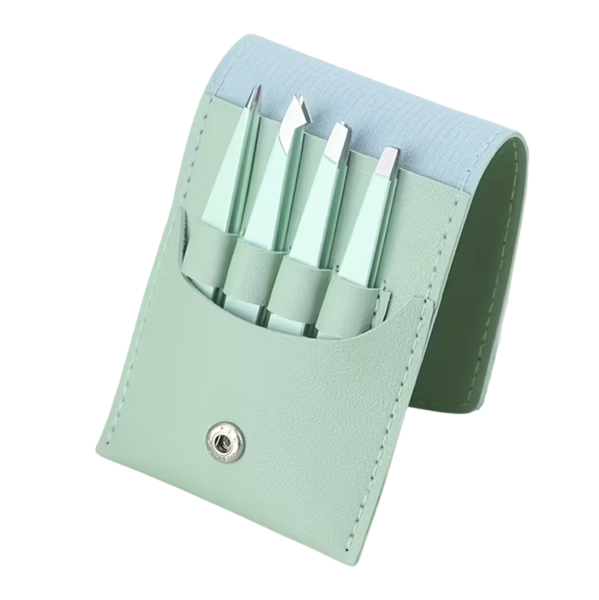 4-Piece Tweezer Set with Carry Case