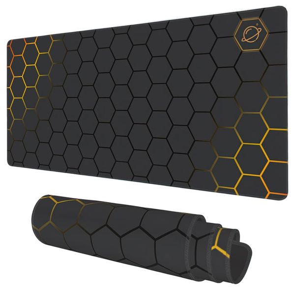 Desk Mat, Black Gold Honeycomb Technology Extended Gaming Mouse Pad Large