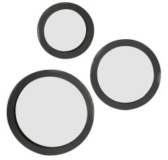Home Quip Black Bubble Mirror 3pce Set 20x20/25x25/30x30cm
