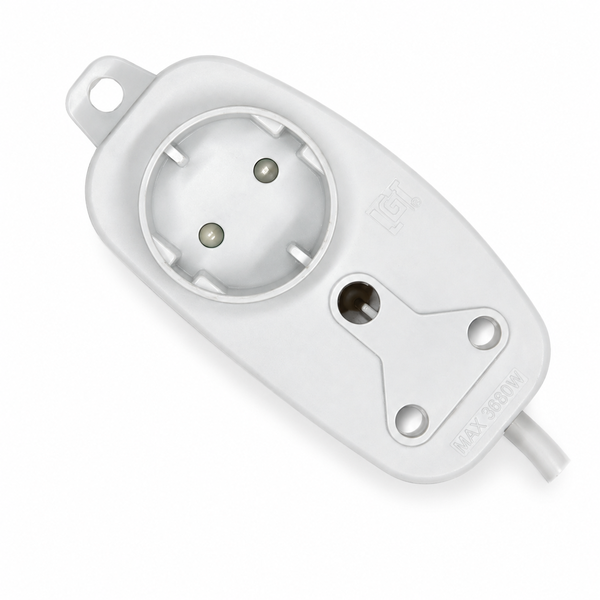 Electrosense Extension Cord 10m 10A Double Schuko Socket Side by Side Black