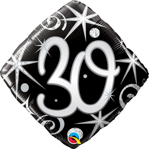 Qualatex 18 Inch Foil Balloon - Age 30 Elegant Sparkle &amp; Swirls 1 Pack