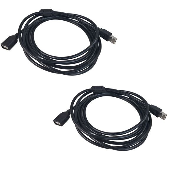 Vcom - USB 2.0 Extension Cable 1.8m - Type A Male to Female (Black) -2Pack