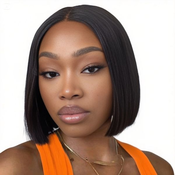 VSP 8" Straight Human Hair-13x4 Glueless Brazilian 13x4 Lace Wig Bob Wig