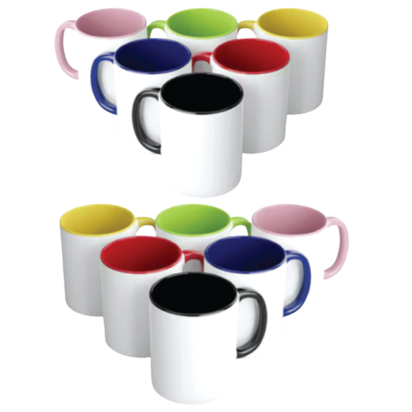 Blank Sublimation Mugs Multi-Color - 12 Piece