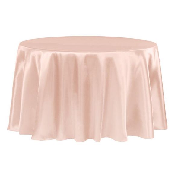 Satin Round Tablecloth 3.4m - Rose Gold