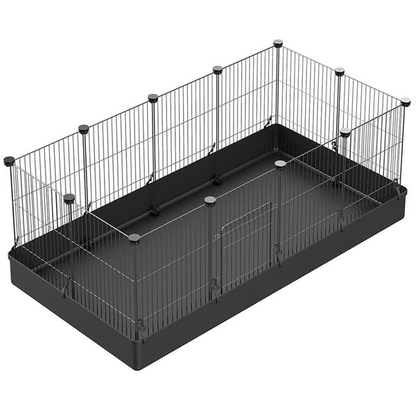 Animal Playpen, Pet Playpen with Door, Waterproof Mat, Rabbit Guinea Pig Cage