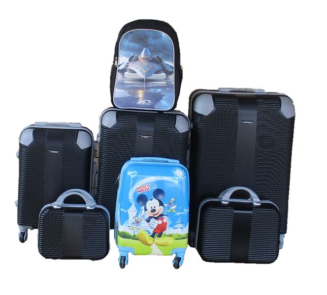 5-Piece ABS Luggage Trolley Set with Spinner Wheels,Mickey Case &amp; Schoolbag