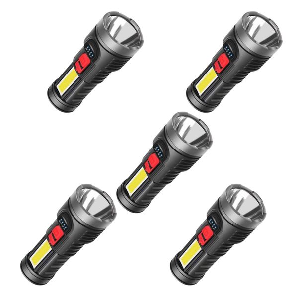 USB Rechargeable Flashlight LED Multi-Function- 5 Pack