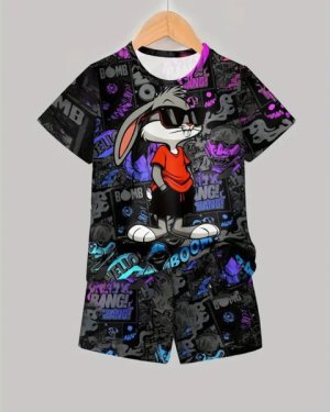 Kids 2 Piece Bugs Bunny Outfit - Top And Shorts