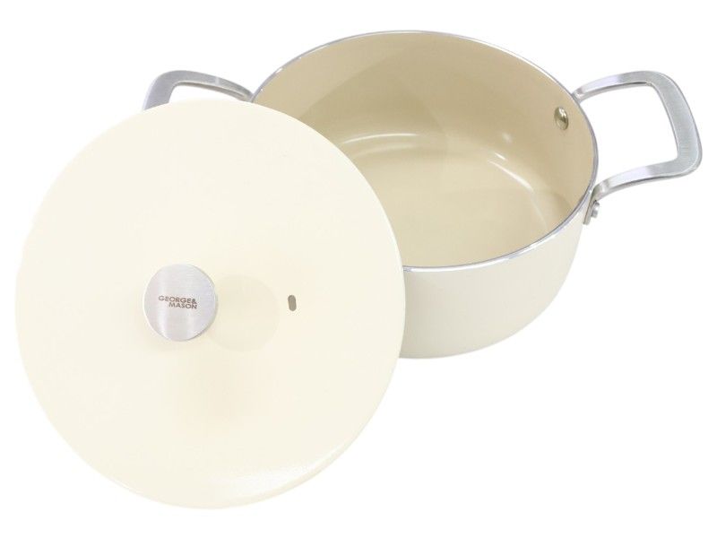 George &amp; Mason Alum Casserole With Lid &amp; SS handles Cream 20cm ( 2.5Lt)