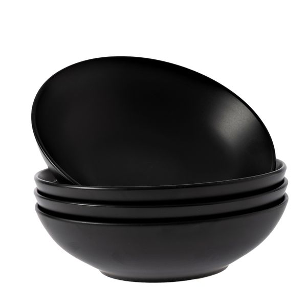 George &amp; Mason - Black Ceramic 4 Pack Cereal Bowls