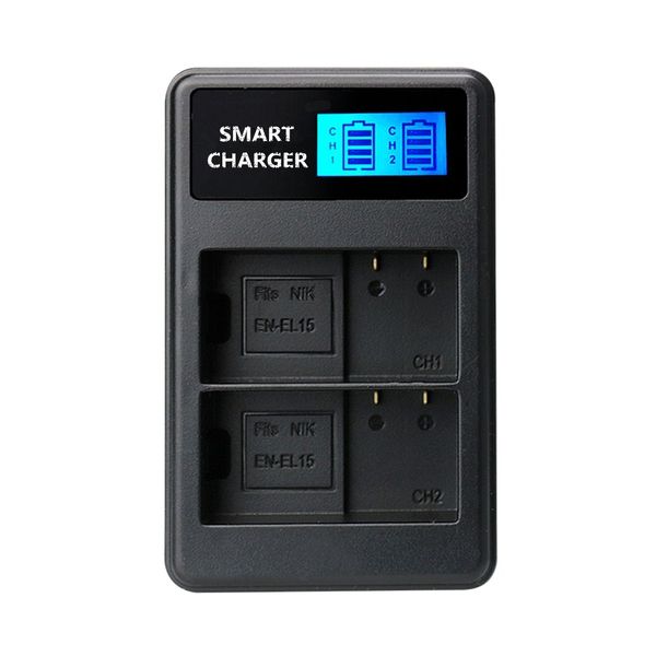 Cre8tive Smart LCD Display USB Dual Charger For Nikon EN-EL15