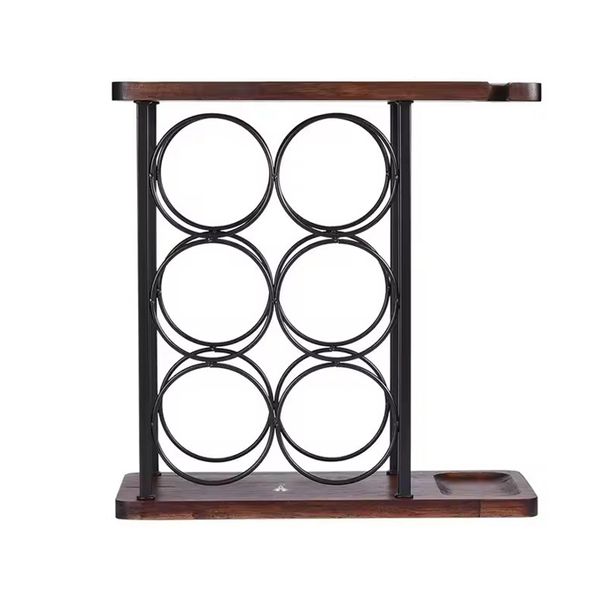 ALANES Countertop Wine Rack Wooden Wine Stand with Tray