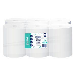 Pure 39gsm 2-Ply Laminated Auto-Cut Paper Towels 125m - Pack of 6