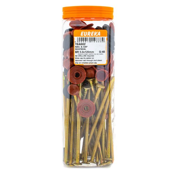 EUREKA Nail &amp; Cap Roof Seal Burgundy Red 5 x 120mm Q:40 T6A682