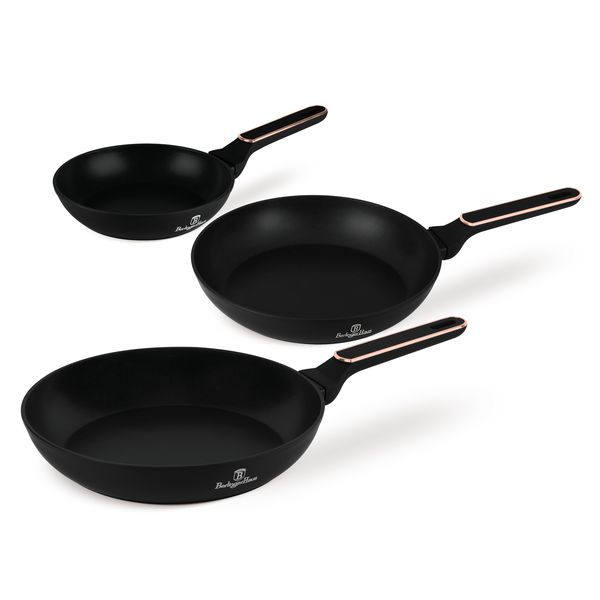 Berlinger Haus 3-Piece Titan Pro Non-Stick Coating Frypan Set - Black Rose