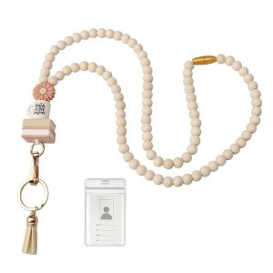 Kingdushi Boho Beaded Teacher Lanyard With Id Holder &amp; Breakaway Clasp