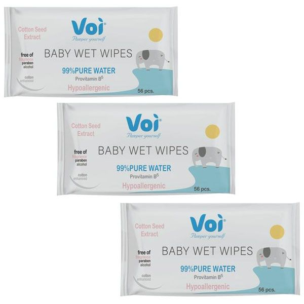 Voi - Wet-Wipes 56 Piece -16x19cm (99% Water)